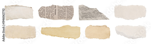 Obraz na płótnie PNG Vintage torn paper textures collection on transparent background