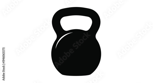 Black silhouette of a kettlebell a popular fitness and strength training tool