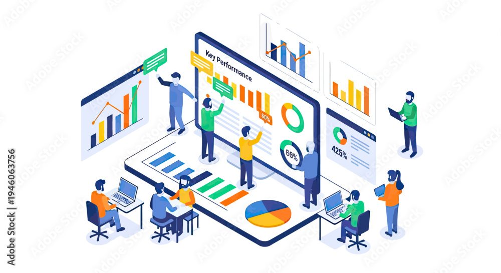 Obraz premium Collaborative Data Analytics for Business Performance Insights