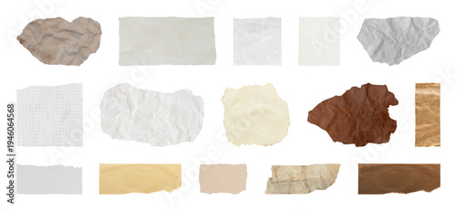 PNG Assorted textured paper pieces collection on transparent background