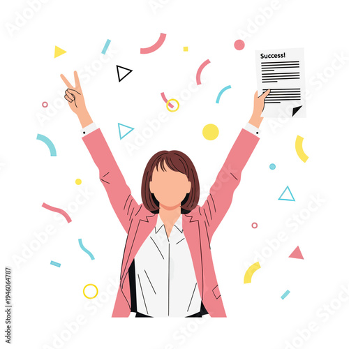 Enthusiastic professional celebrating triumphant business success and great achievement