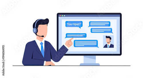 Virtual assistant providing help through online communication chat support