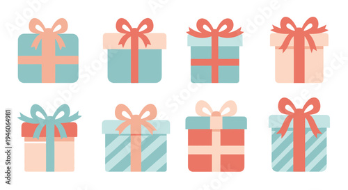 Colorful gift boxes collection for celebration, holidays, and joyous special events