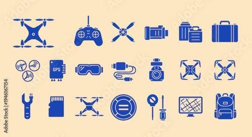 Drone Technology Icons & Gadgets Set
