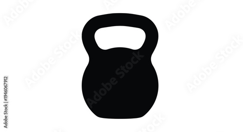 Black silhouette of a kettlebell a weight used for strength training and exercise