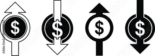 Financial arrows with dollar signs