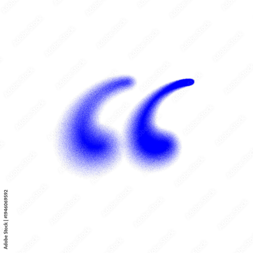 Obraz premium Double apostrophe symbol png grain blur font on transparent background