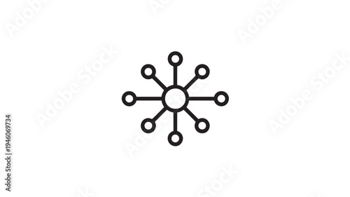 Network Connection Icon Black Minimal Node Link Symbol Isolated on White for Technology Communication Systems