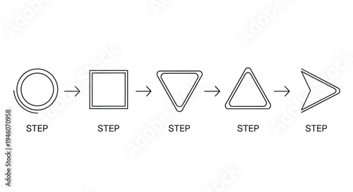 Geometric shape transformation a spiral evolving into a pointed arrow