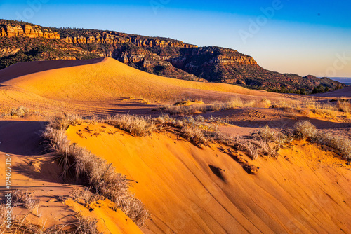 Sand dunes at Coral Pink Sand Dunes in Utah