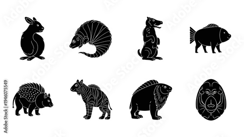 Collection of diverse animal silhouettes presented in a clean graphic style for various applications