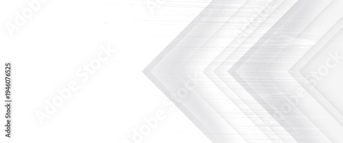 Elegant light grey white triangle arrow dynamic business office background. Stripes right pattern with halftone shadow. Digital smooth minimal geometric 3d Technology luxury design template Soft lines