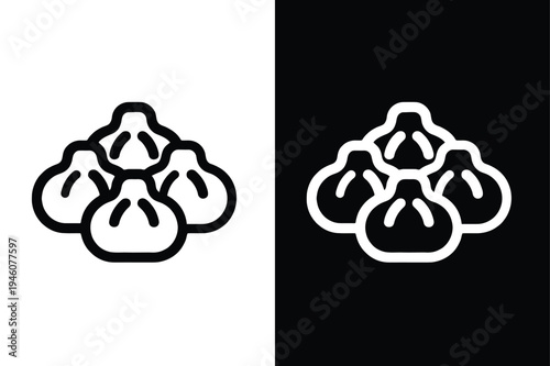 Dumplings vector icon graphic isolated sketch illustration on white background.