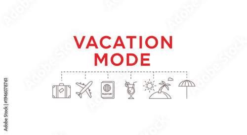 Set of 6 vacation icons vector