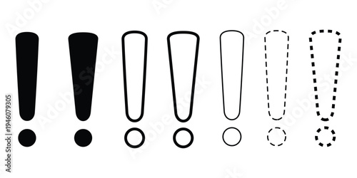 Exclamation marks in different styles and shapes for graphic design and communication  various exclamation symbols