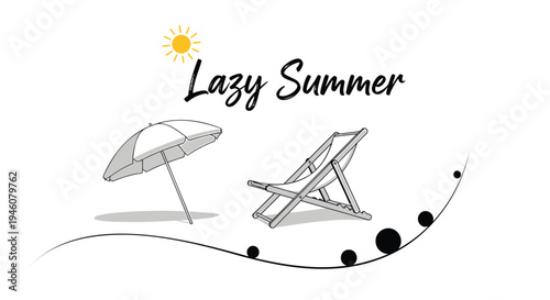 Lazy summer beach icons vector