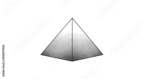 Vector pyramid icon, gray metallic