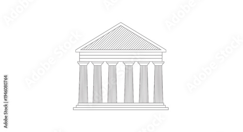 Vector illustration of a building with columns
