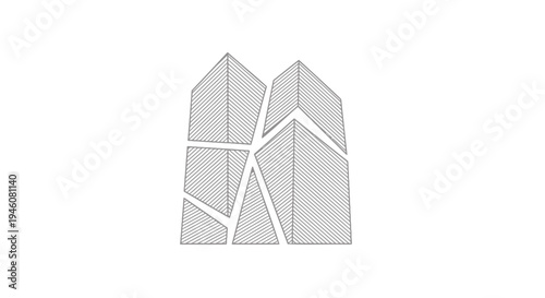 Vector illustration of a broken glass or crystal object