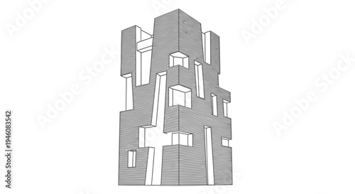 Vector illustration of a modern abstract building