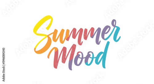 Summer mood colorful typography vector