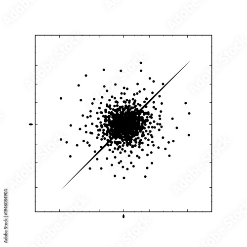 A black and white scatter plot graph.