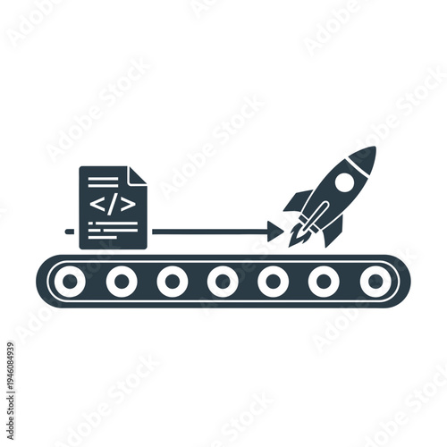 Coding launch process on conveyor belt.