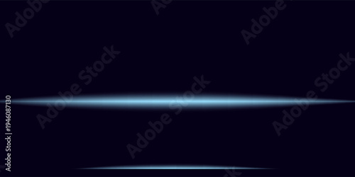 Abstract blue light ray on dark background. Technology data design. Vector