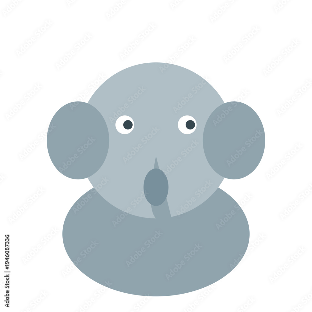 Fototapeta premium The surprised elephant has big ears and expressive eyes on its face