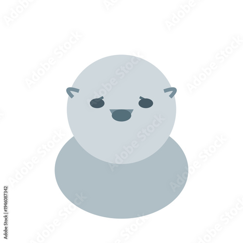 A cute cartoon polar bear illustration with a smiling face