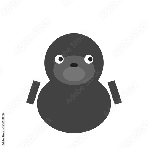 A cute cartoon seal illustration with big eyes and flippers on white background