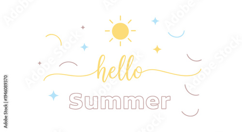 Hello Summer greeting vector illustration