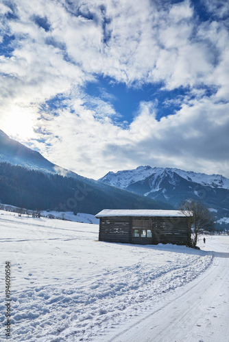 Wallpaper Mural Beautiful winter panorama with a hiking trail near Bramberg am Wildkogel in the Salzburg region of Austria. Torontodigital.ca