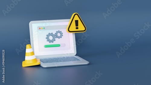 Quadro su tela System update, installing new version, update process 3d illustration