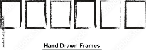 Hand drawn frames in a row on a white background