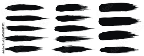 Collection of black brush strokes on white background