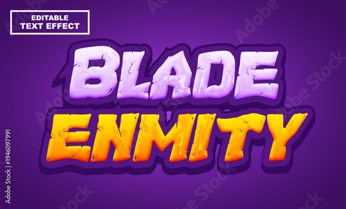 Blade enmity 3d editable text effect with purple and orange stone style