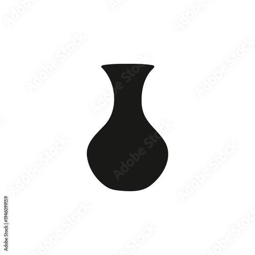 Vase silhouette vector flat illustration design.