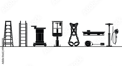 Set of 8 gym equipment icons vector