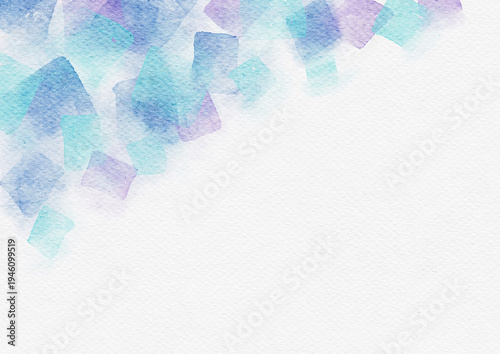 Canvas Print Watercolor ice nuance header, cool blue and purple summer corner border-300dpi-