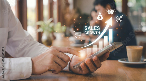 Business Sales Growth and Success Analytics on Smartphone