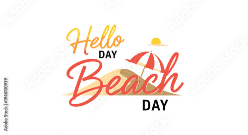 Hello Day Beach vector illustration