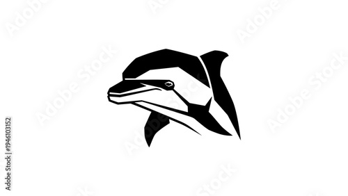 Geometric dolphin silhouette design for modern art projects