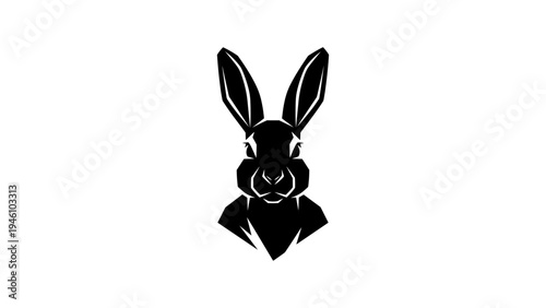 Bold monochrome rabbit silhouette for minimalist designs
