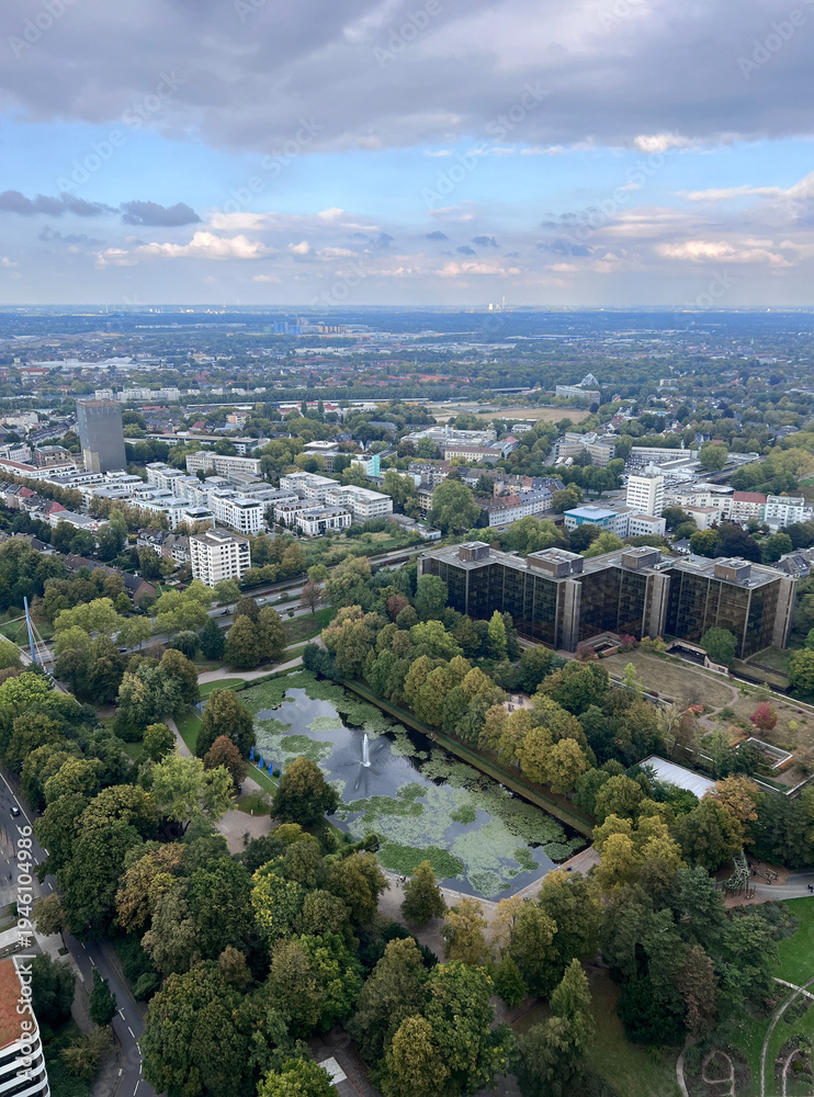 Obraz premium Urban aerial view of Dortmund, Nordrhein-Westfalen, Deutschland