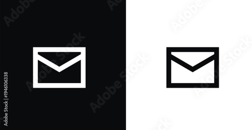 Minimal envelope mail icon vector