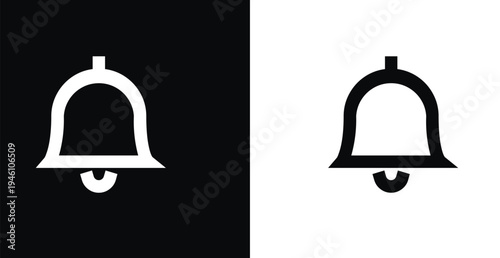 Minimal bell notification icon vector