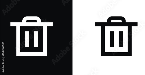 Minimal trash can icon vector