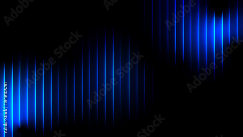 Bild auf Leinwand Blue dark navy cyan 3D abstract background with narrow vertical glass rays