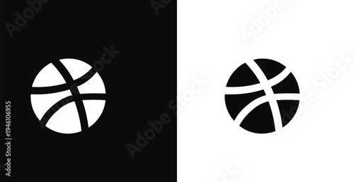 Minimal sports ball icon vector